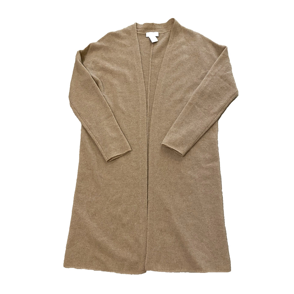 OATS CASHMERE By Debra Hayburn Open Front Cardigan XS Camel Luxury Cozy